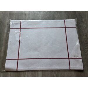 Pampered Chef Wine Windowpane White & Red Plaid Cotton Placemats Set Of 2 New